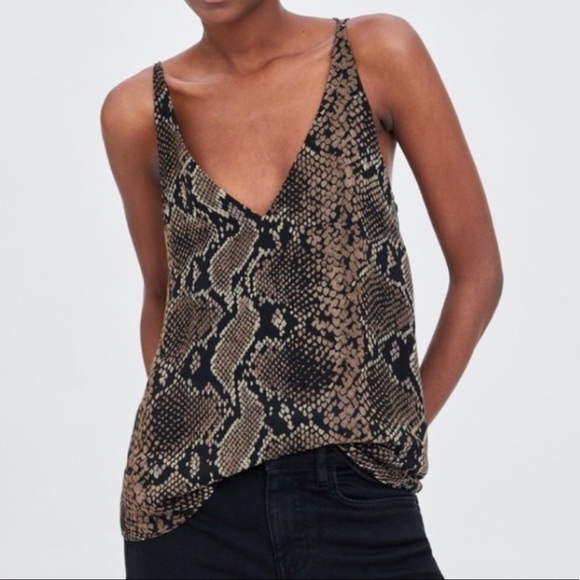Zara TRF Python Snake Print tank - Picture 1 of 4
